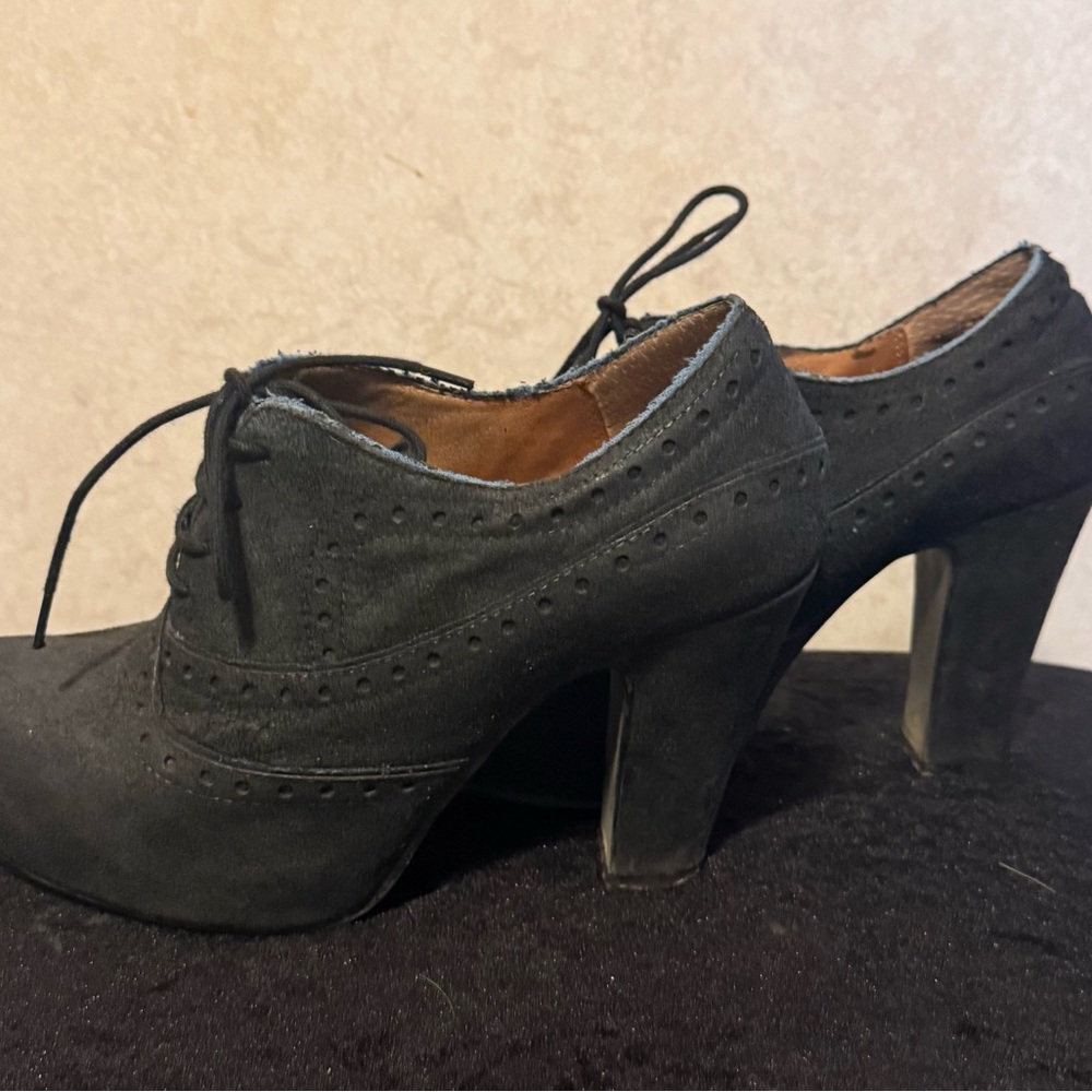 Miz Mooz Black Lace-Up Heels